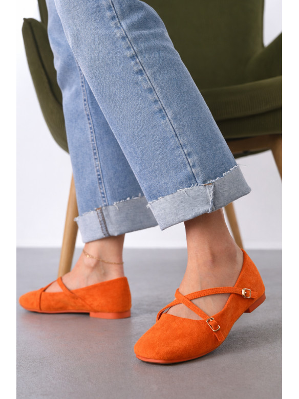 Балетки женские оранжевого цвета Е356-2 212076C