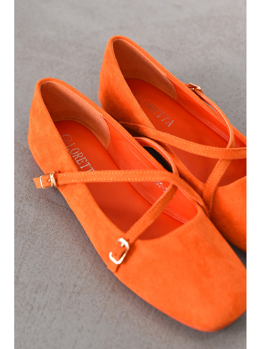 Балетки женские оранжевого цвета Е356-2 212076C