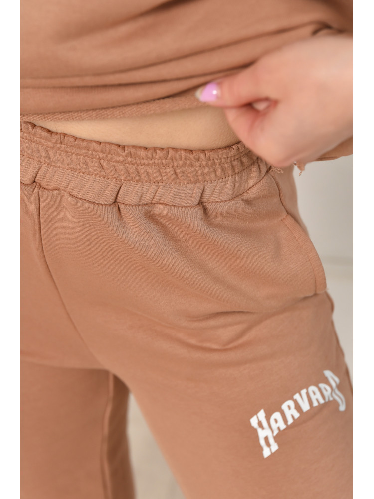 Спортивный костюм женский однотонный бежевого цвета 2306 212077C