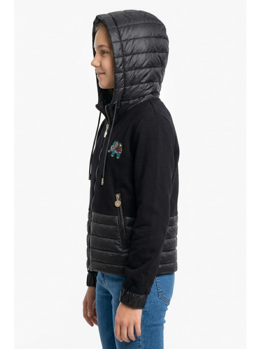 Куртка підліткова для дівчинки демісезонна чорного кольору 1909 212081C