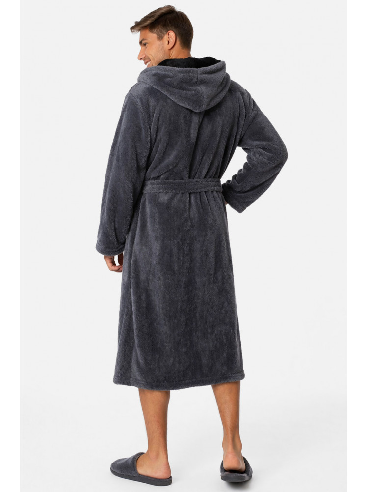 Халат чоловічий махровий темно-сірого кольору 212100C