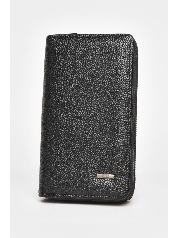 Кошелек мужской из экокожи черного цвета 1602-6 212104C