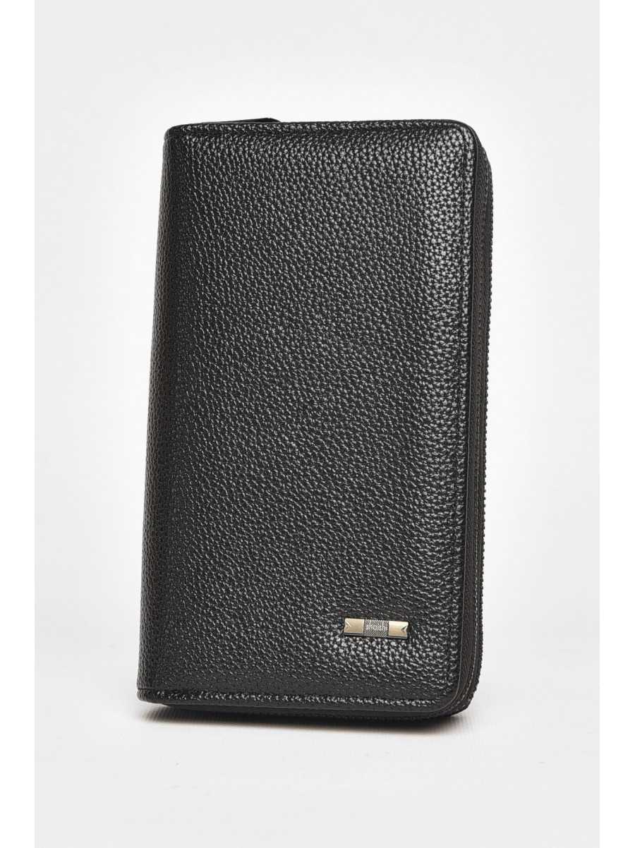 Кошелек мужской из экокожи черного цвета 1602-6 212104C