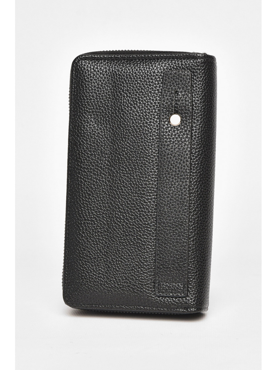 Кошелек мужской из экокожи черного цвета 1602-6 212104C