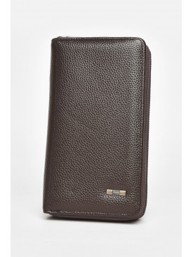 Кошелек мужской из экокожи темно-коричневого цвета 1602-6 212106C
