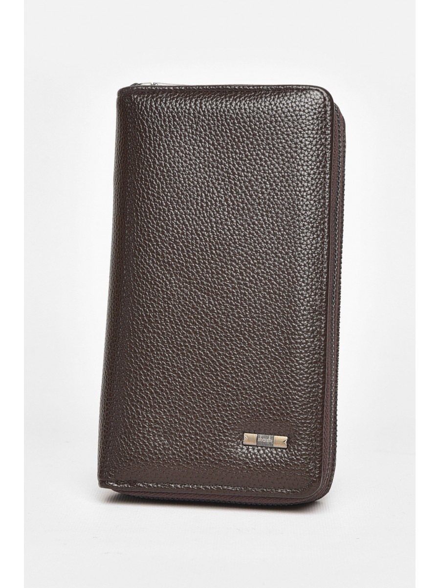 Кошелек мужской из экокожи темно-коричневого цвета 1602-6 212106C