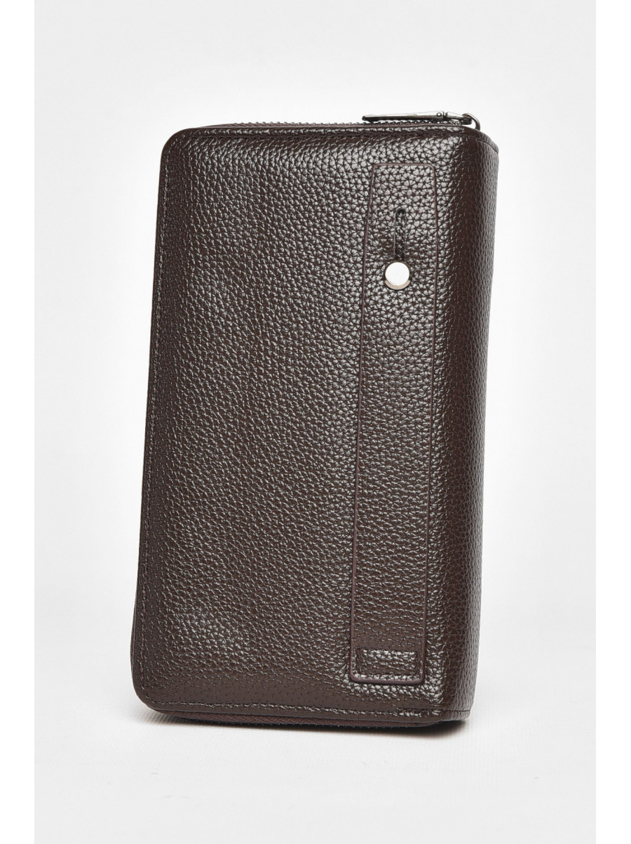 Кошелек мужской из экокожи темно-коричневого цвета 1602-6 212106C