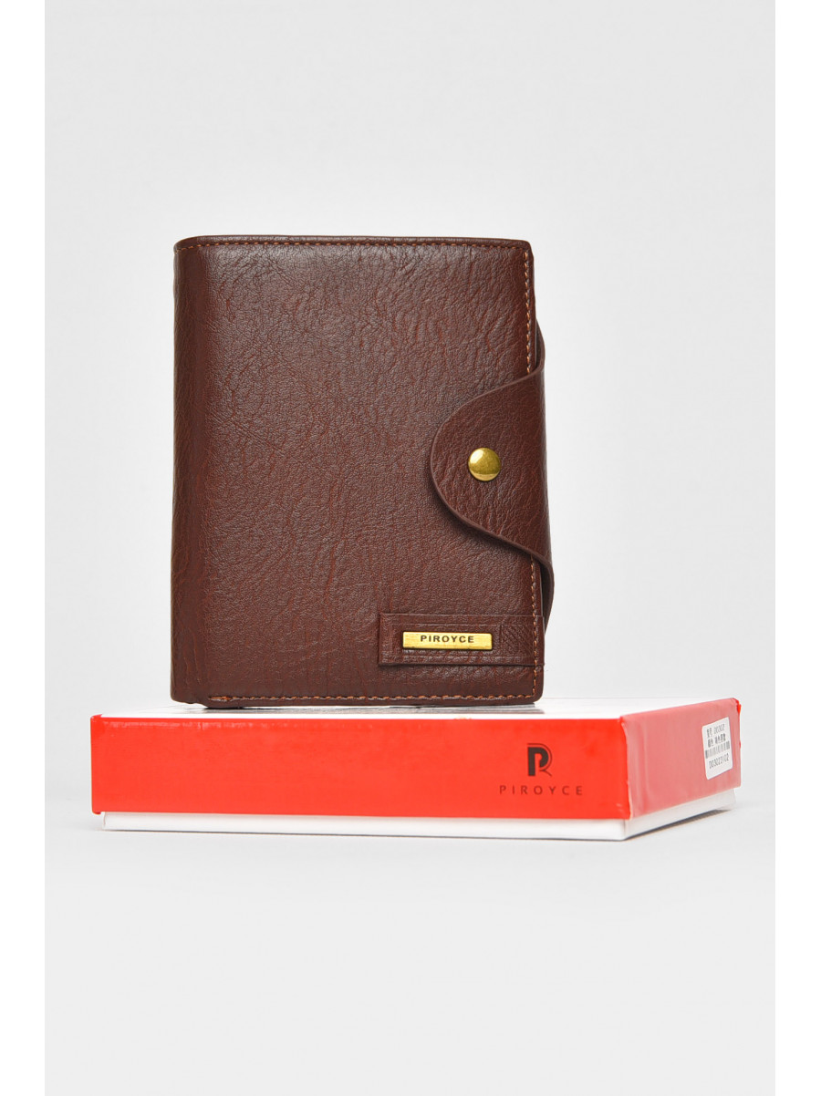 Гаманець чоловічий із екошкіри темно-коричневого кольору 0302 212108C