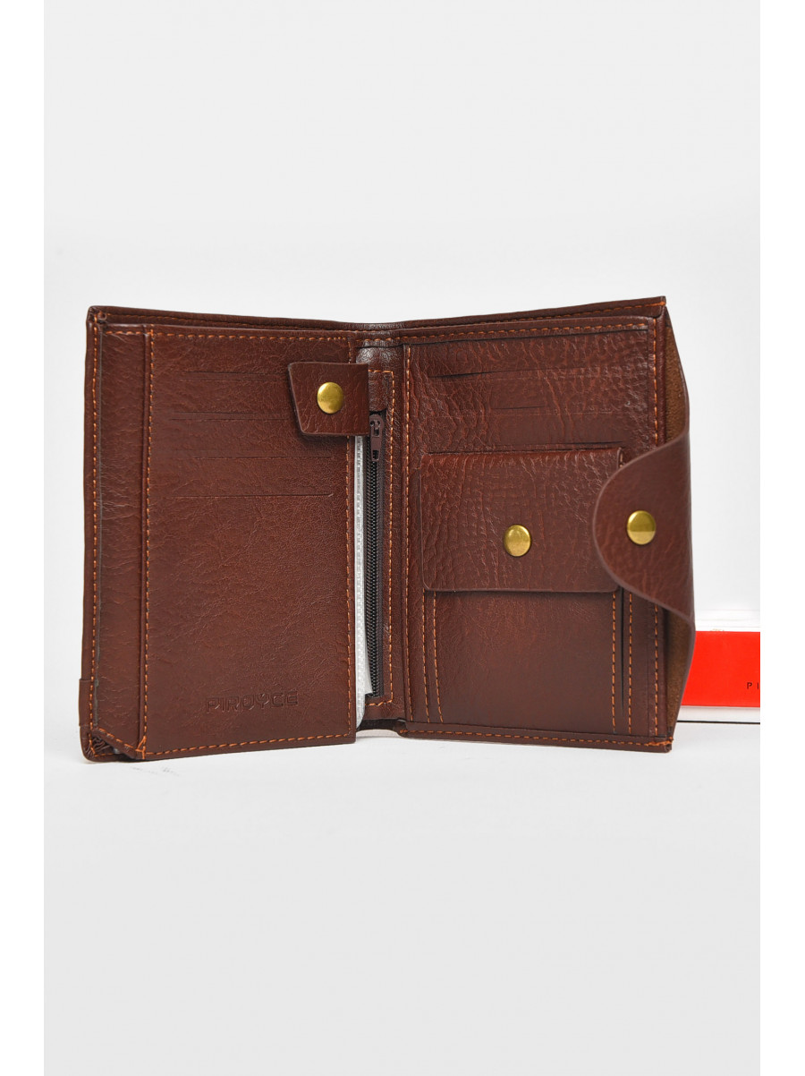 Гаманець чоловічий із екошкіри темно-коричневого кольору 0302 212108C