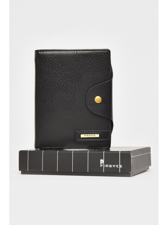 Гаманець чоловічий із екошкіри чорного кольору 302 212109C