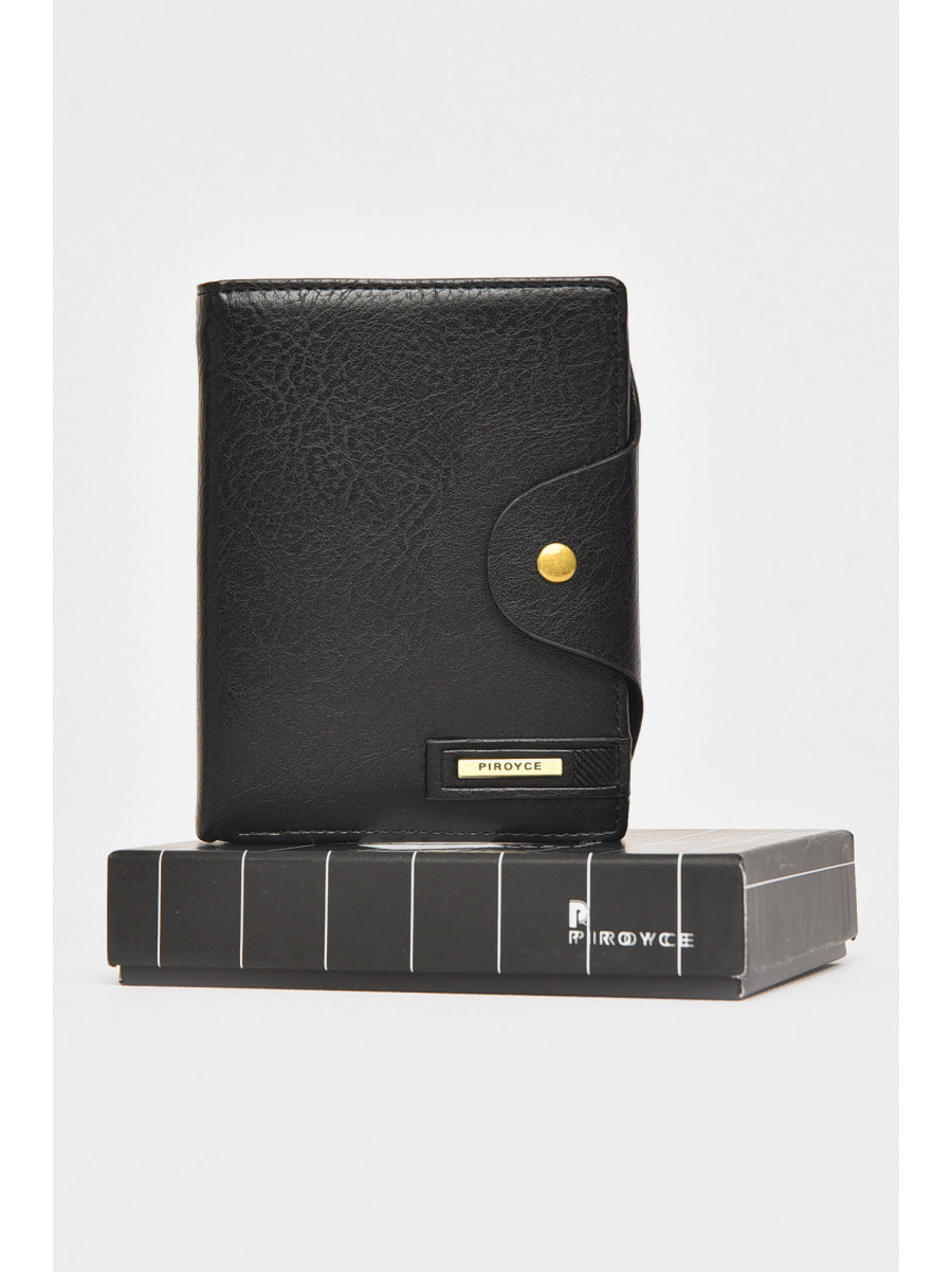 Гаманець чоловічий із екошкіри чорного кольору 302 212109C