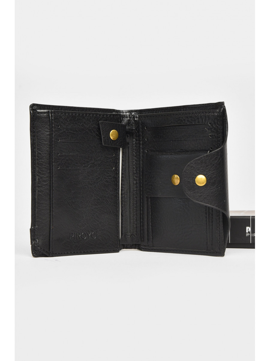 Гаманець чоловічий із екошкіри чорного кольору 302 212109C