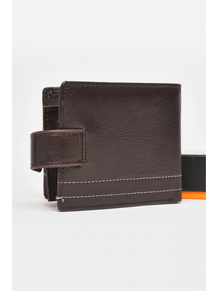 Гаманець чоловічий із екошкіри коричневого кольору 208-3 212110C