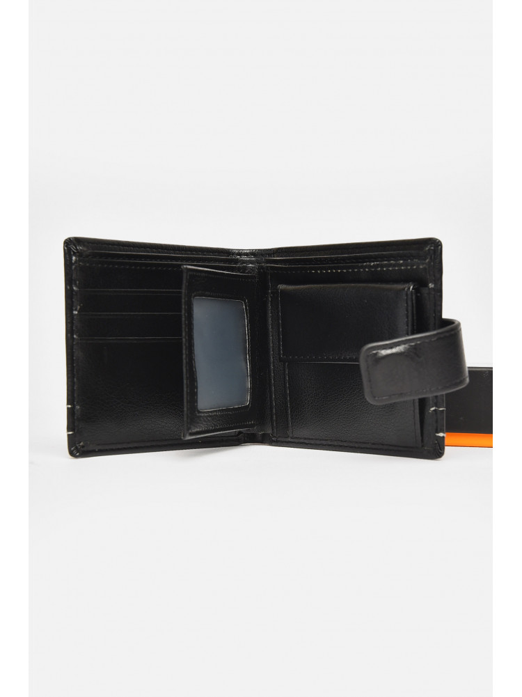 Гаманець чоловічий із екошкіри чорного кольору 208-3 212112C