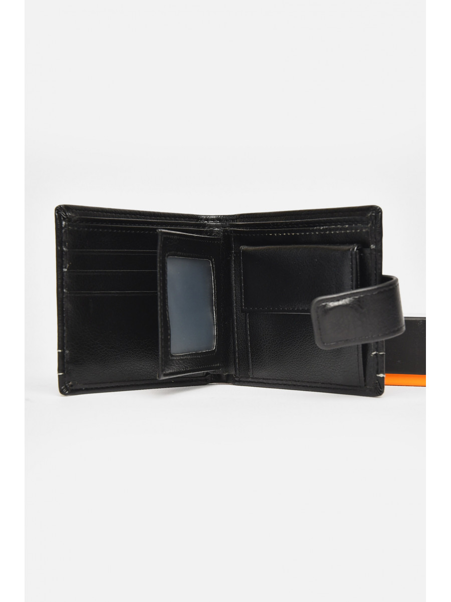 Гаманець чоловічий із екошкіри чорного кольору 208-3 212112C