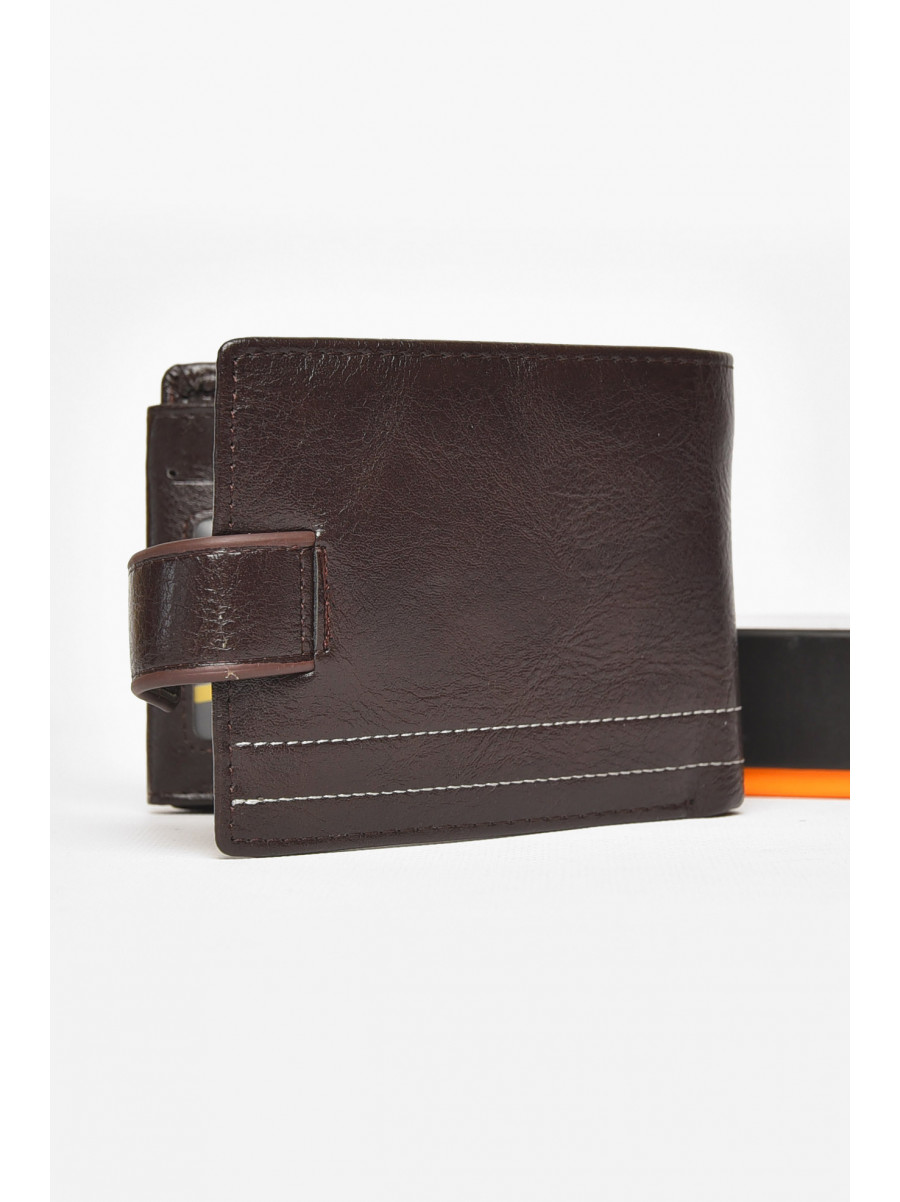 Кошелек мужской из экокожи коричневого цвета 538-3 212116C