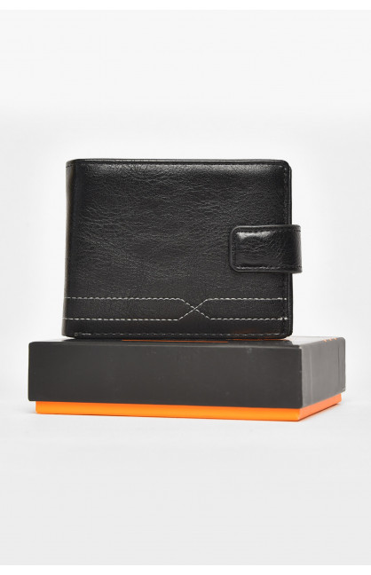 Гаманець чоловічий із екошкіри чорного кольору 538-3 212117C