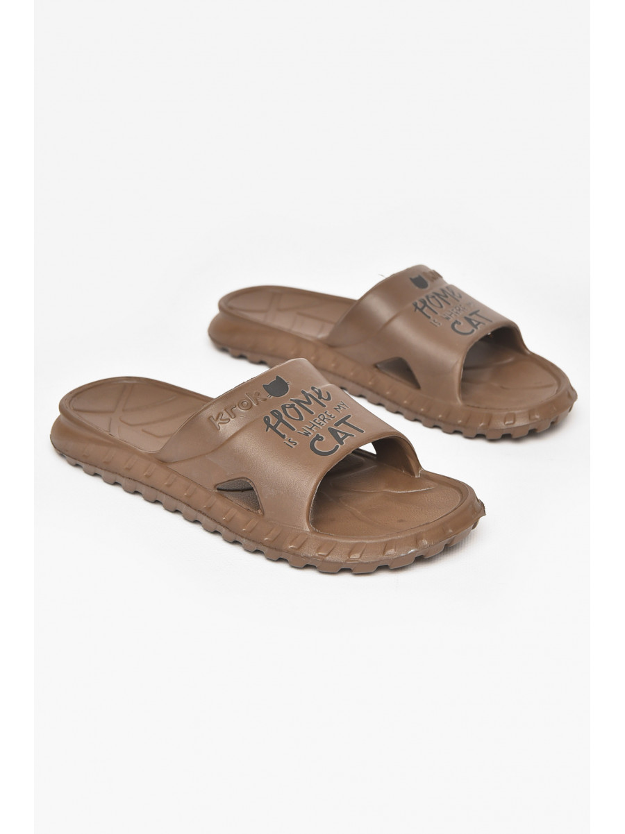 Шлепки пена женские шоколадного цвета С-74 212118C