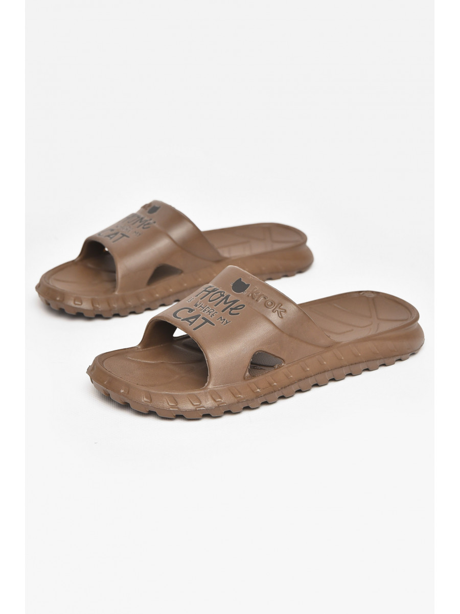 Шлепки пена женские шоколадного цвета С-74 212118C