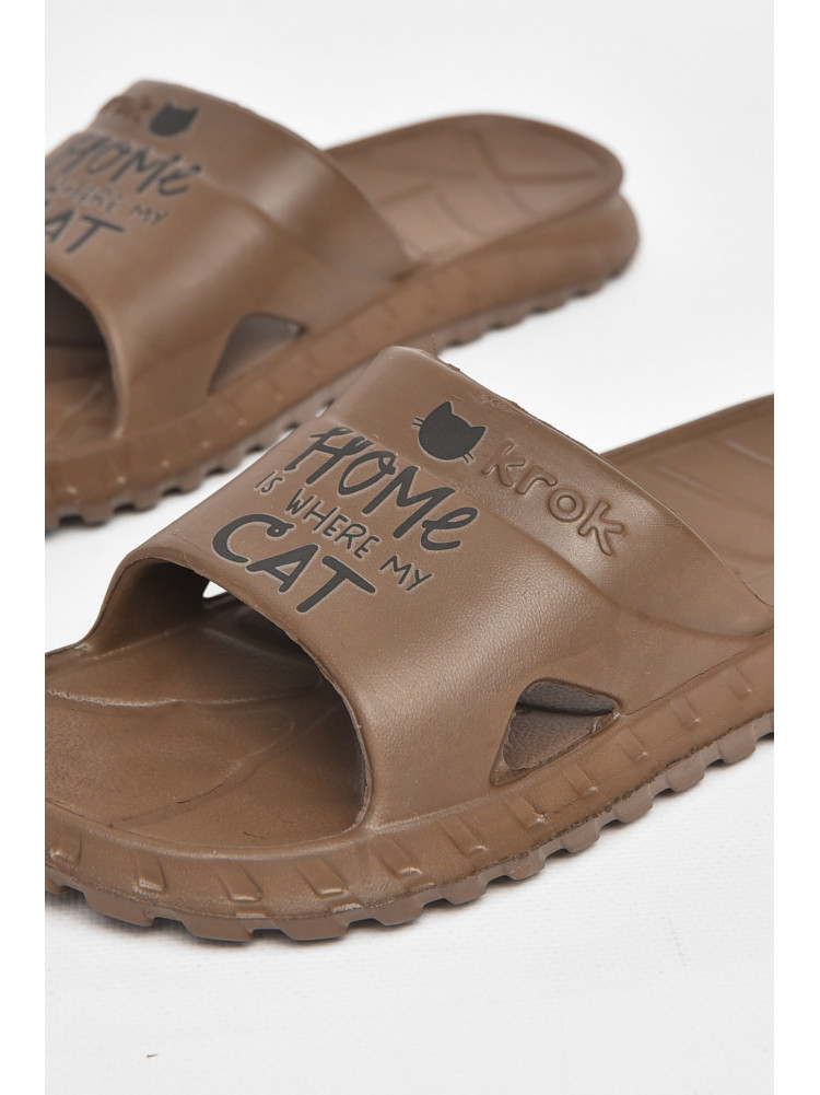 Шлепки пена женские шоколадного цвета С-74 212118C