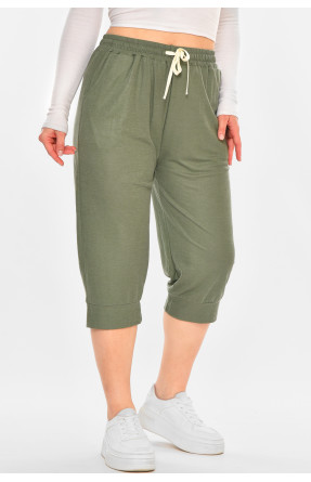 Бриджи женские батальные зеленого цвета 780-2 212121C