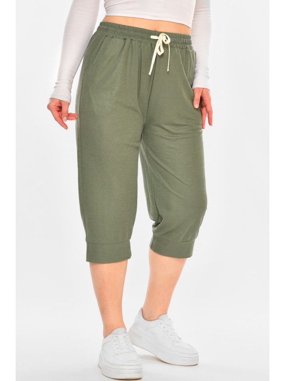 Бриджи женские батальные зеленого цвета 780-2 212121C