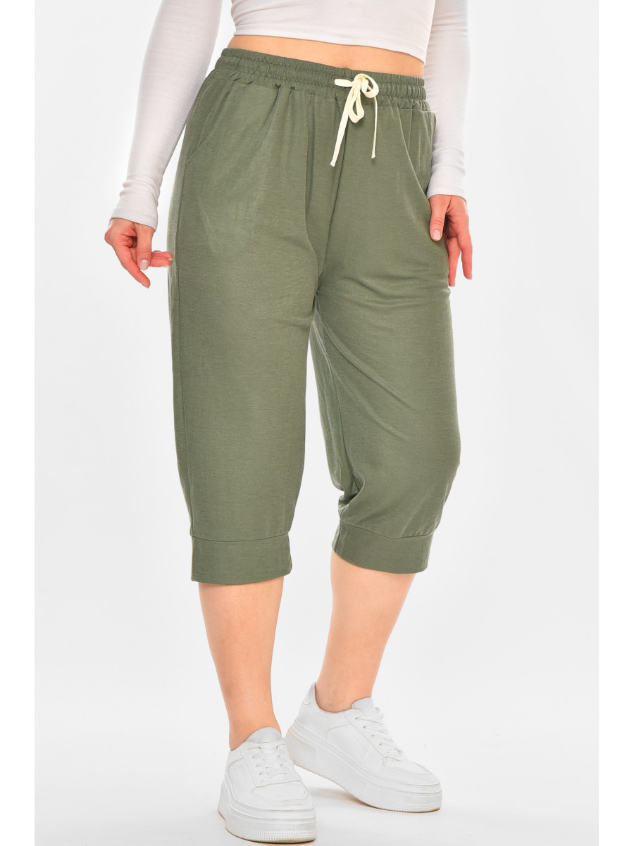 Бриджи женские батальные зеленого цвета 780-2 212121C