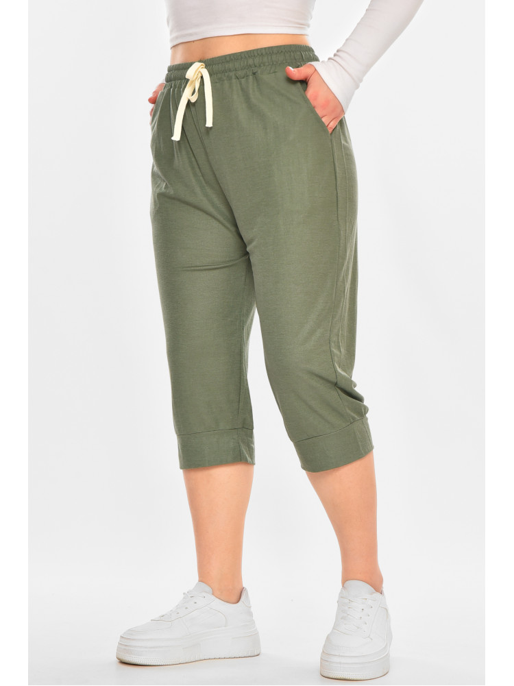 Бриджи женские батальные зеленого цвета 780-2 212121C