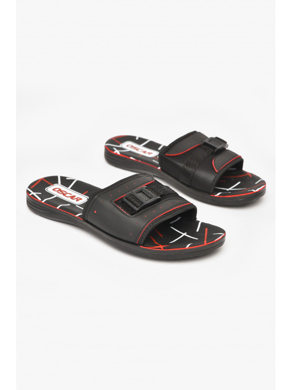Шлепки мужские черно-красного цвета s-24 212128C