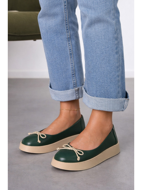 Лоферы женские темно-зеленого цвета Е371-5 212130C