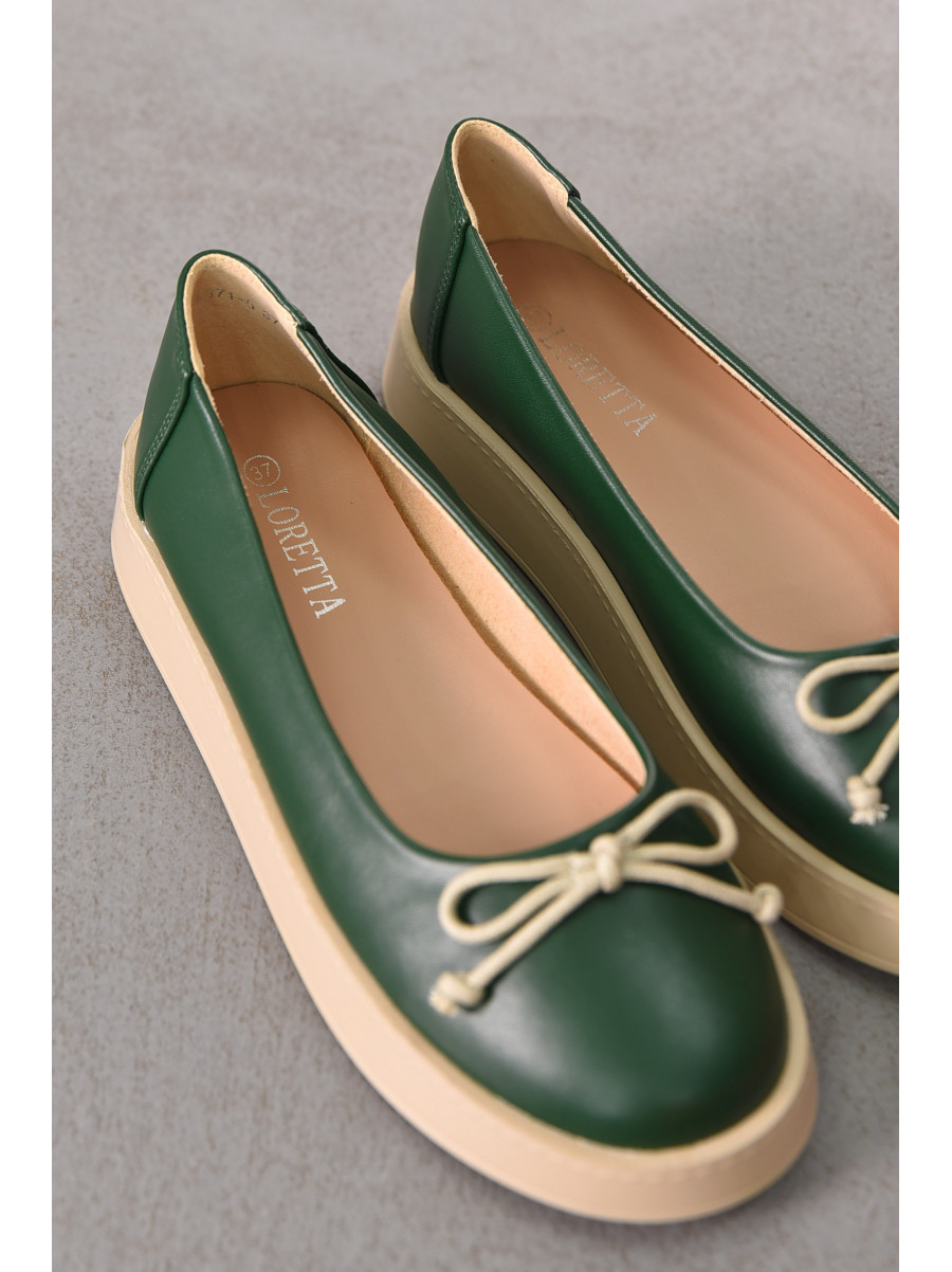 Лоферы женские темно-зеленого цвета Е371-5 212130C