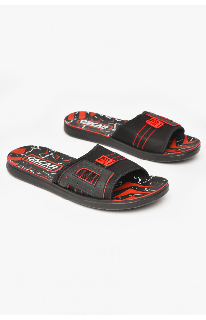 Шлепки мужские черно-красного цвета s-32 212131C Шлепки мужские черно-красного цвета s-32 212131C