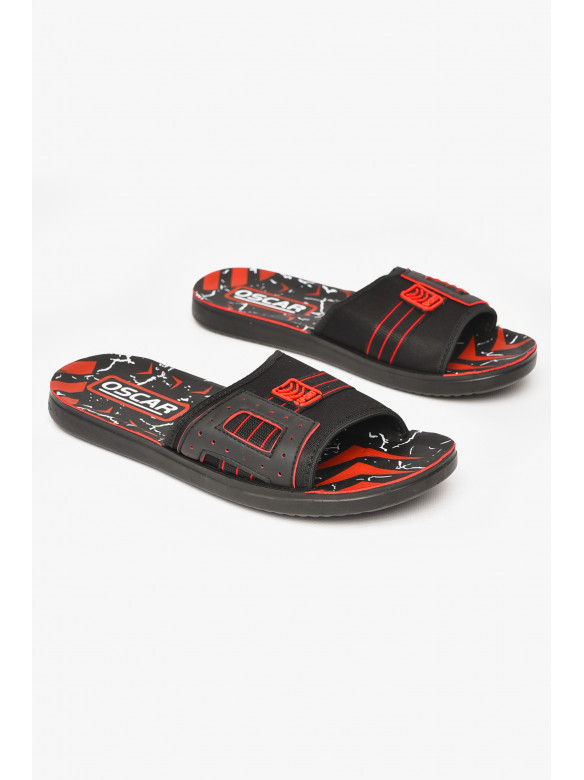 Шлепки мужские черно-красного цвета s-32 212131C