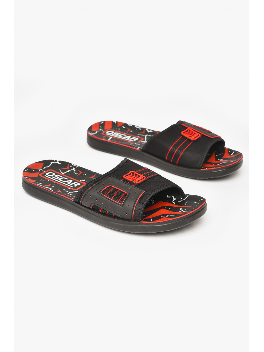Шлепки мужские черно-красного цвета s-32 212131C