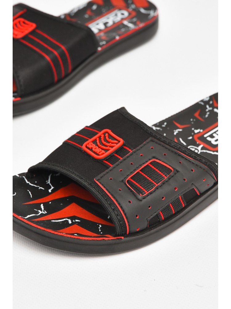 Шлепки мужские черно-красного цвета s-32 212131C