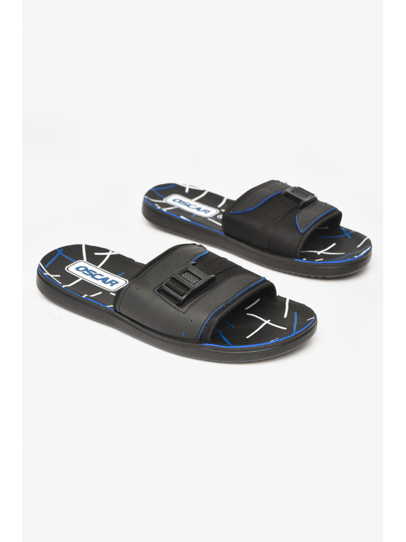 Шлепки мужские черно-синего цвета s-24 212132C