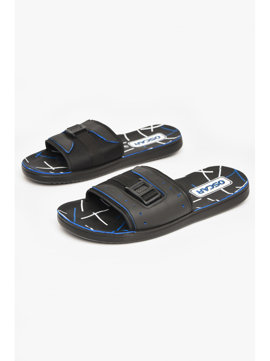 Шлепки мужские черно-синего цвета s-24 212132C