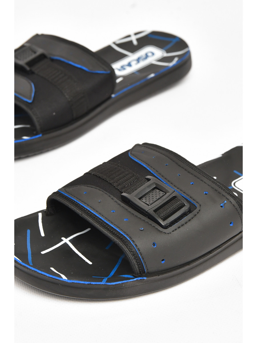 Шлепки мужские черно-синего цвета s-24 212132C