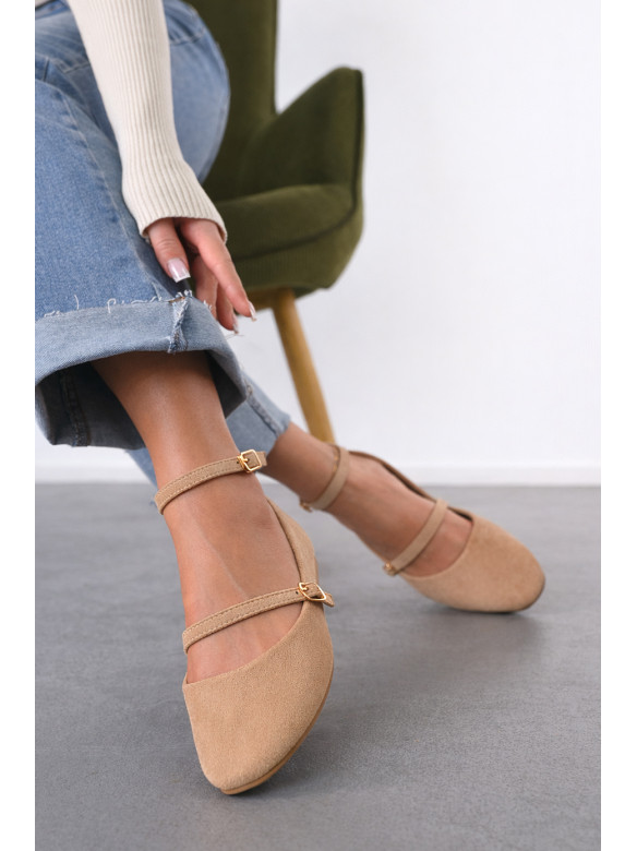 Балетки женские светло-бежевого цвета Е353-3 212133C