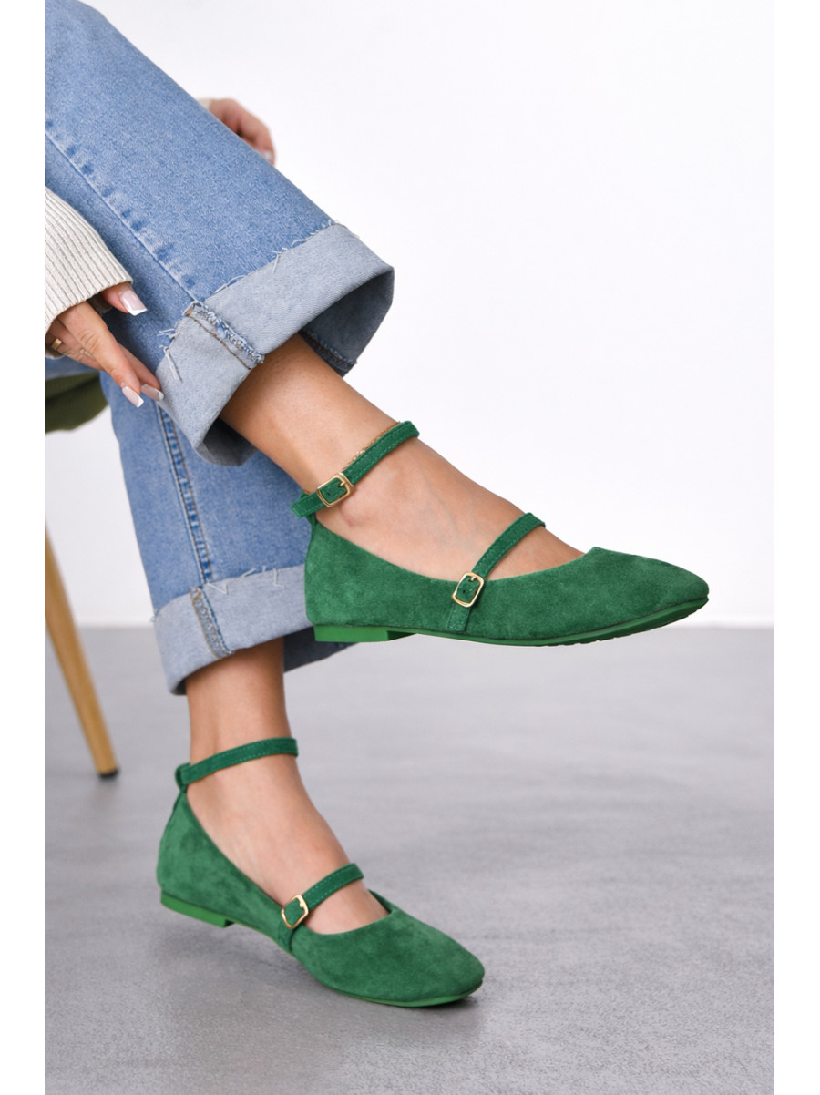 Балетки женские зеленого цвета Е353-5 212134C