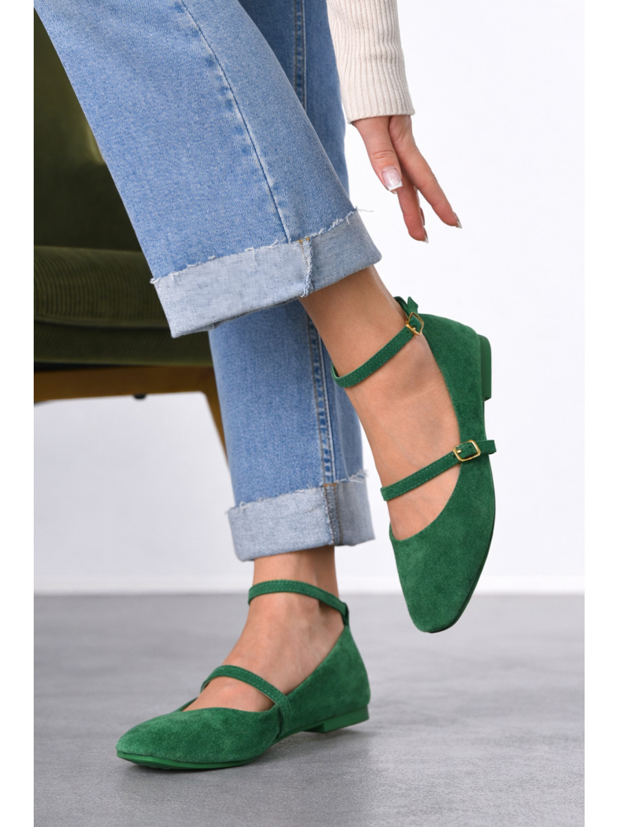 Балетки женские зеленого цвета Е353-5 212134C