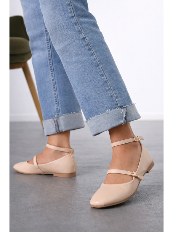 Балетки женские светло-бежевого цвета Е353-7 212135C