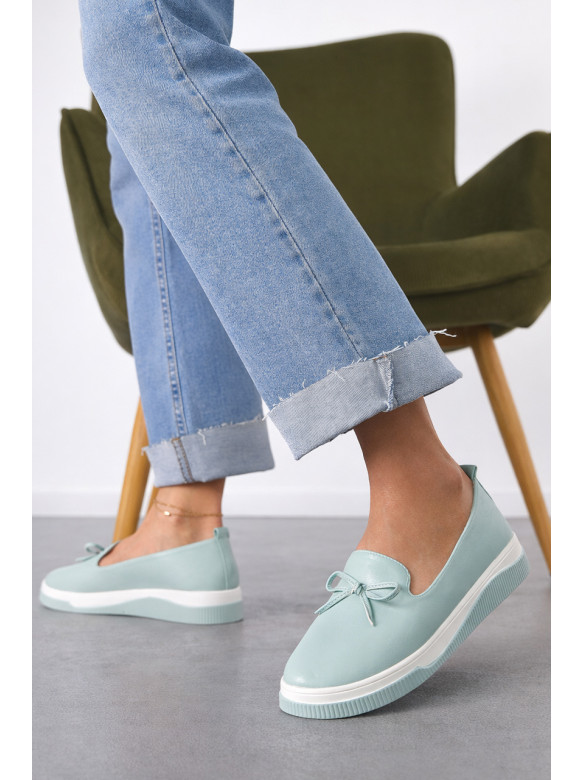 Туфли-лоферы женские голубого цвета Х328-3 212138C