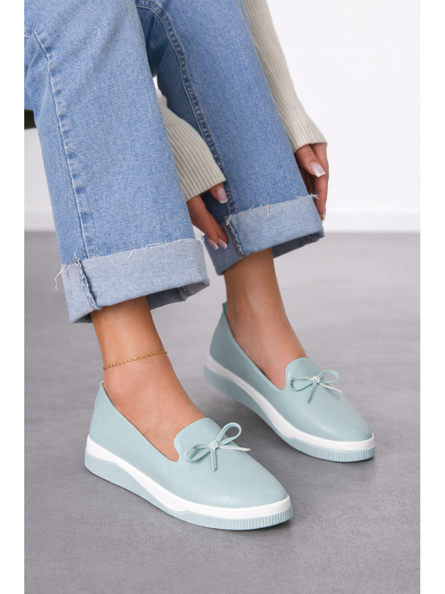 Туфли-лоферы женские голубого цвета Х328-3 212138C