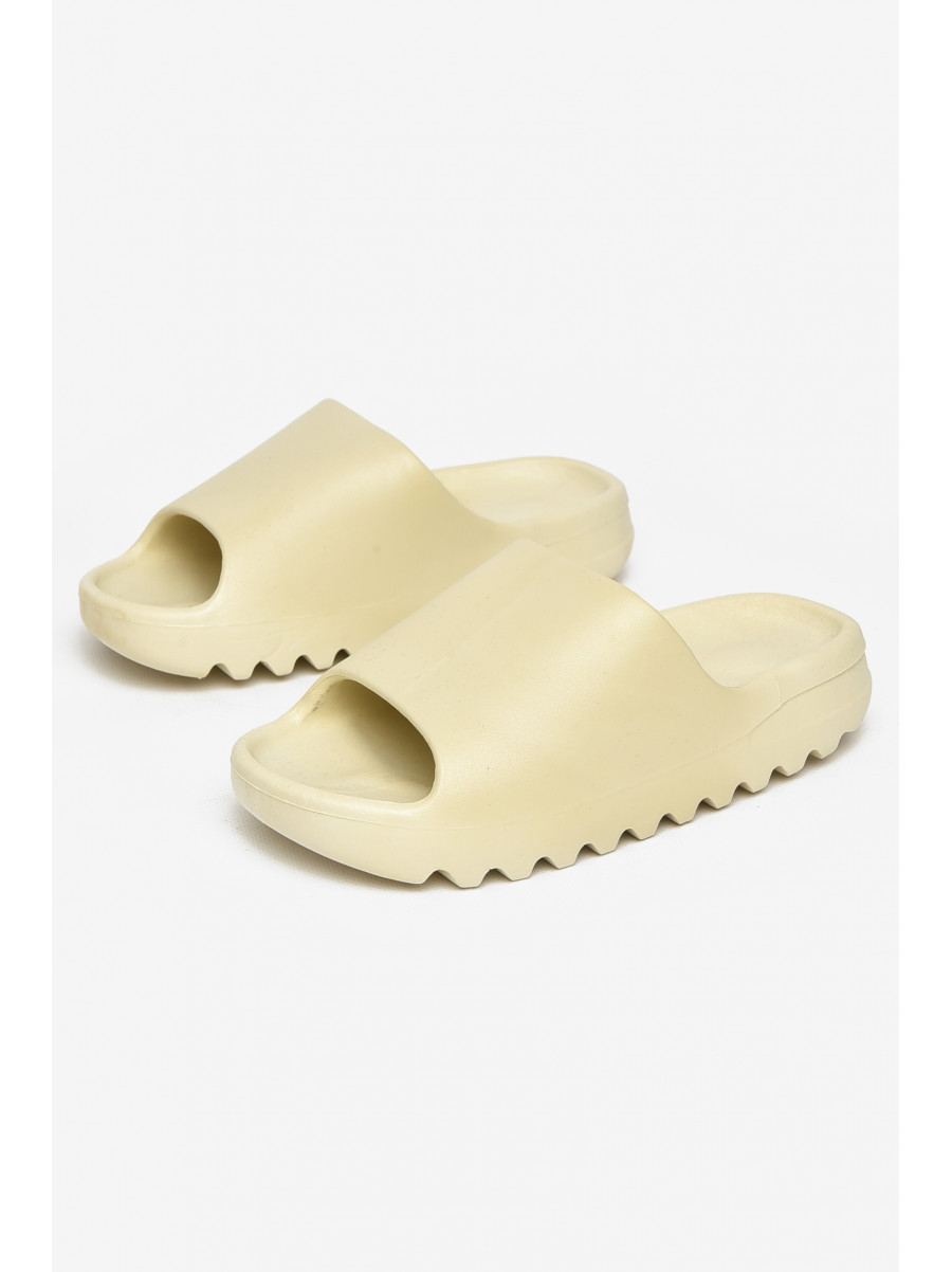 Шлепанцы резиновые женские бежевого цвета 9017-3 212140C