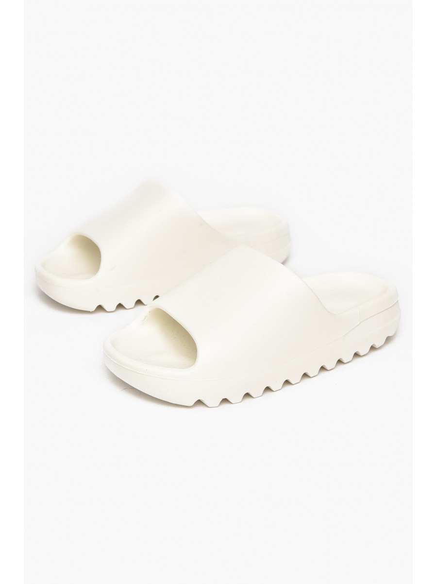 Шлепанцы резиновые женские белого цвета 9017- 212141C