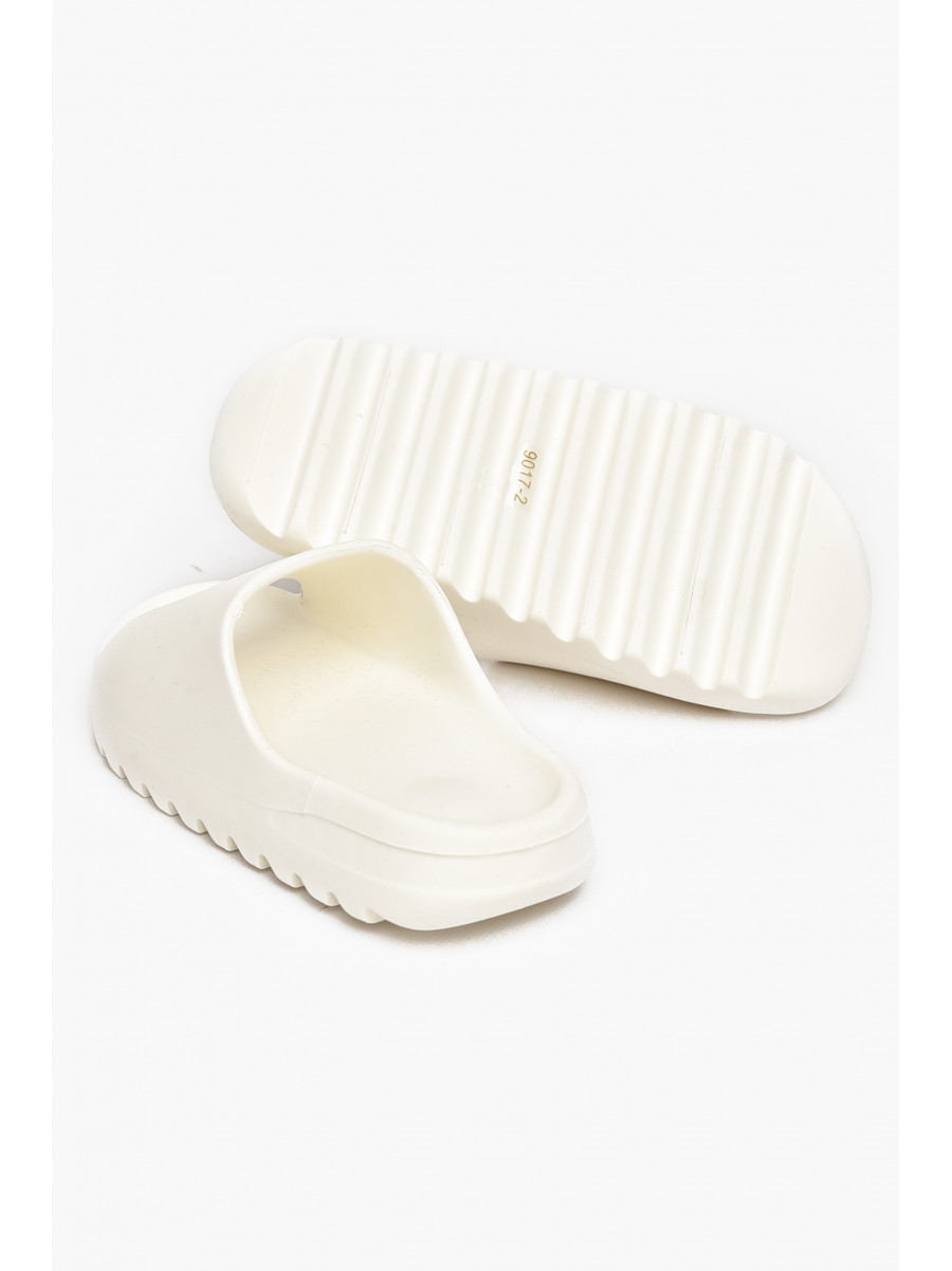 Шлепанцы резиновые женские белого цвета 9017- 212141C