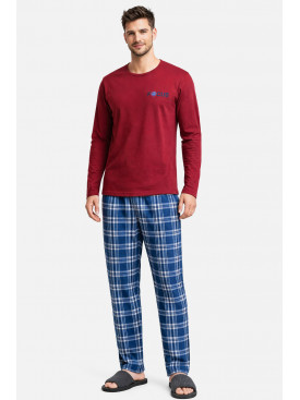 Пижама мужская бордового цвета с принтом 16481 212144C