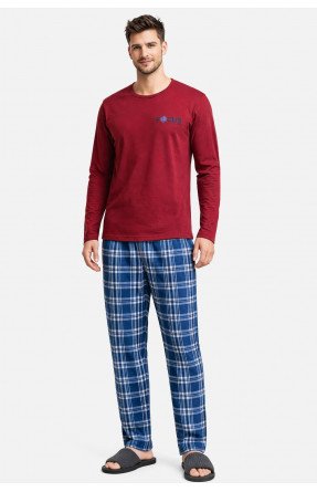 Піжама чоловіча бордового кольору з принтом 16481 212144C