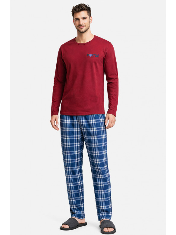 Піжама чоловіча бордового кольору з принтом 16481 212144C